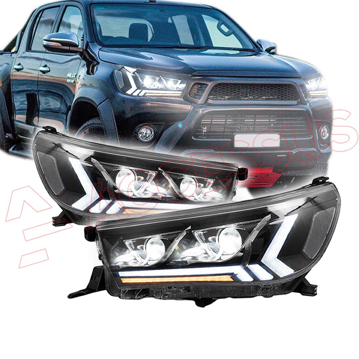 Faróis para caminhonete — modelo 7 disponível na AF Motors em Santarém