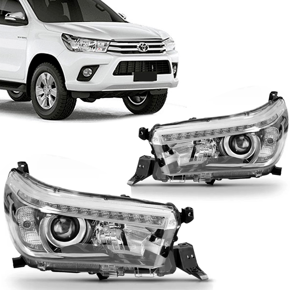 Faróis para caminhonete — modelo 8 disponível na AF Motors em Santarém